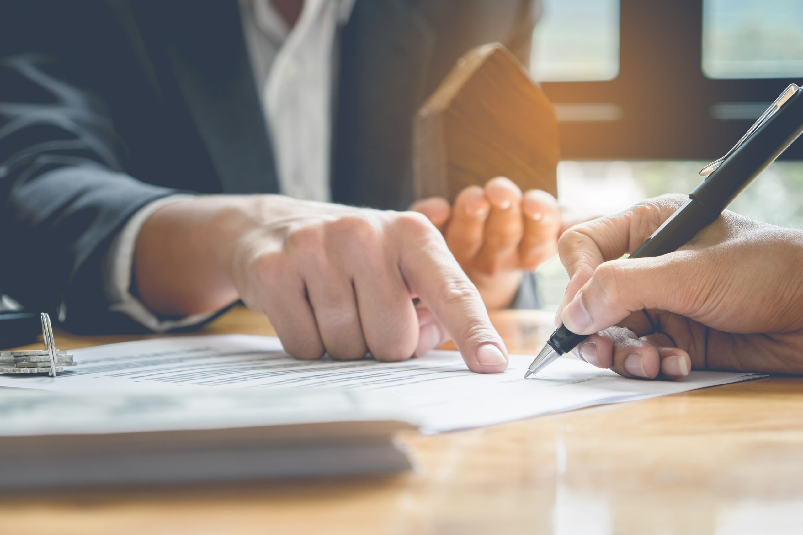 Signing agreement for buying