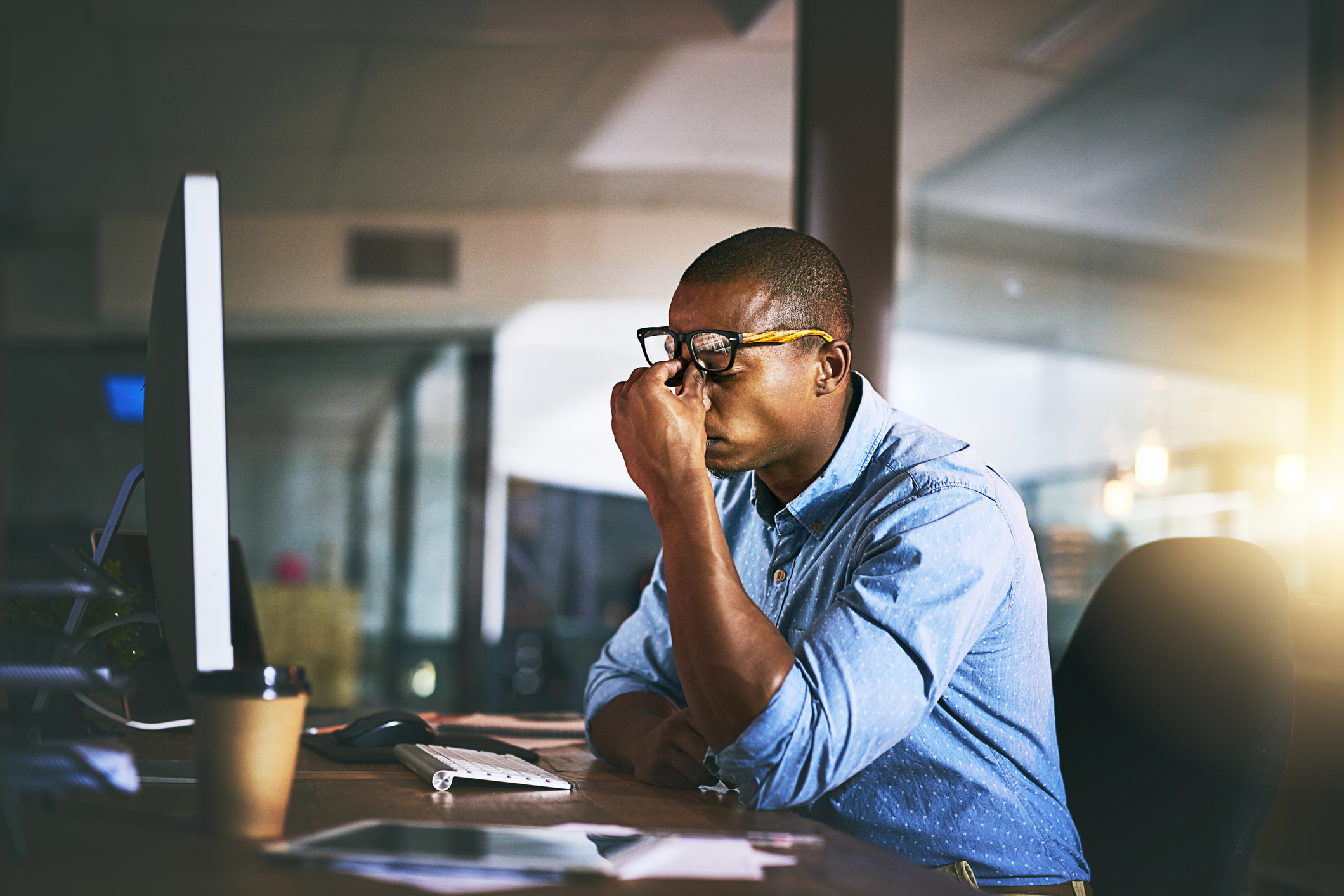 Start-up founder looking stressed