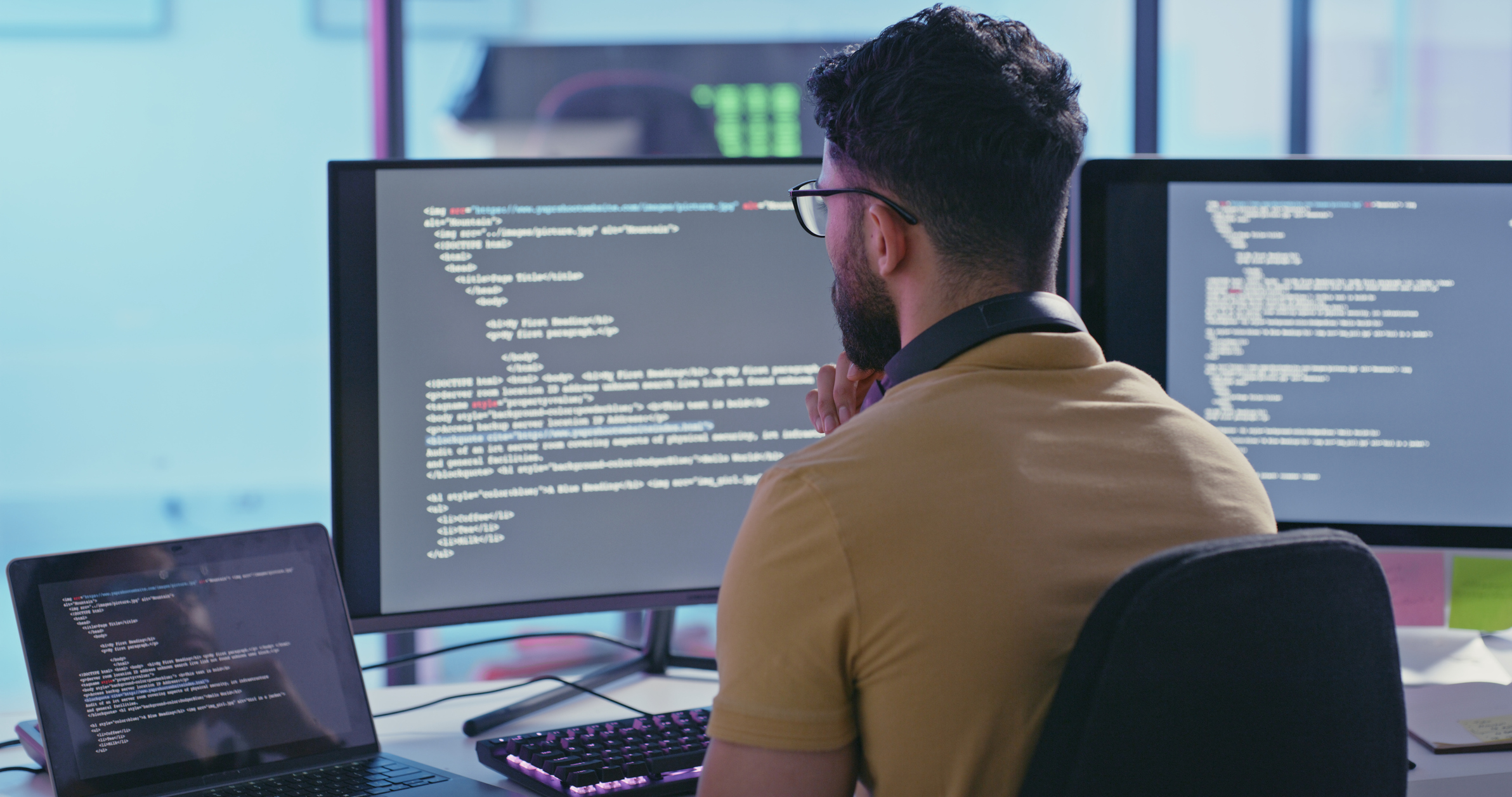 Software developer at office