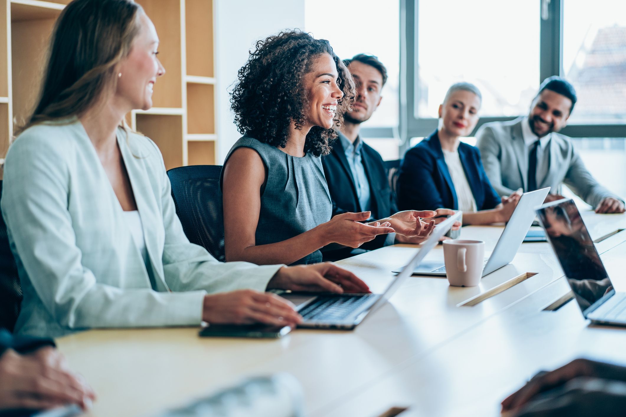 Female founder in meeting